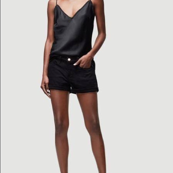 Frame Le Cutoff Noir Shorts Black Sz 29 